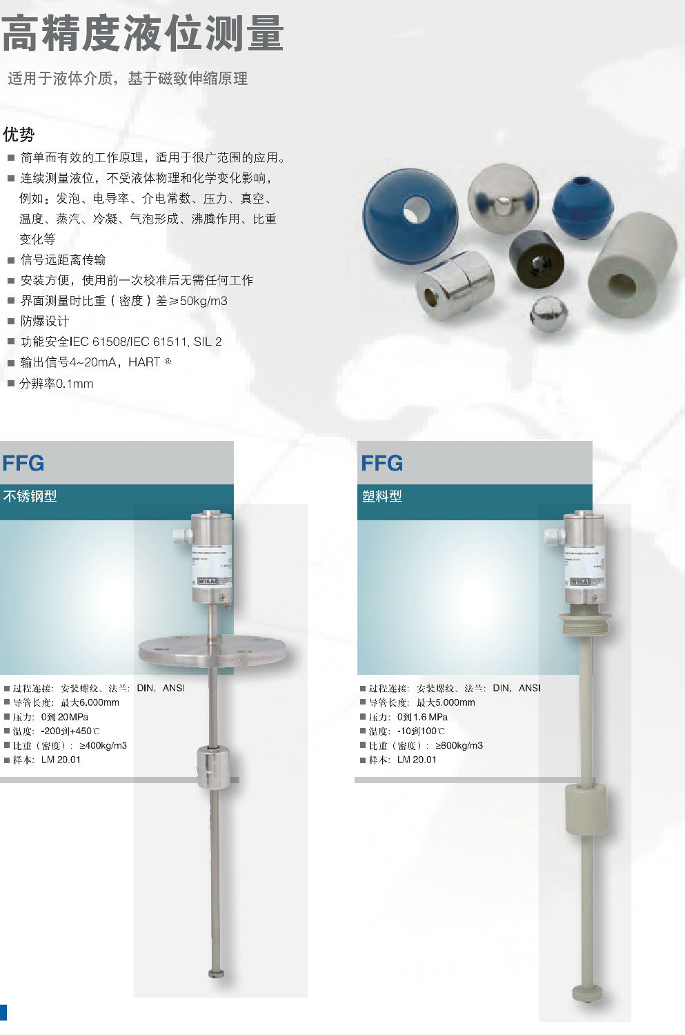 威卡Wika 高精度液位測(cè)量?jī)x FFG不銹鋼型 塑料型