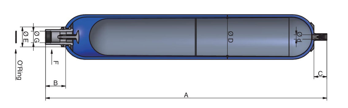 低壓囊師蓄能器EHV系列250-350bar,0.2至10Litres